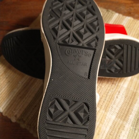 NWOT Red White Chuck Taylor All Starr Converse high top sz 8 men womens sz 10 - Picture 3 of 6